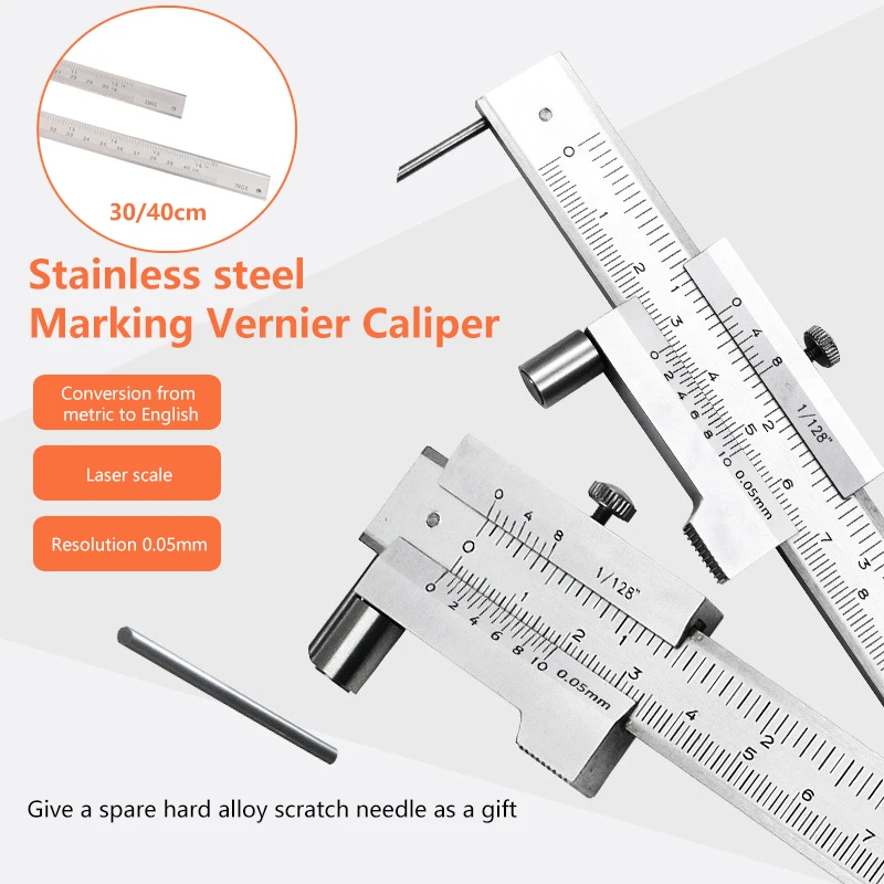 

300/400MM Vernier Caliper Precision Measuring Gauge Stainless Steel Parallel Marking Caliper Measuring Tool With Spare Needle