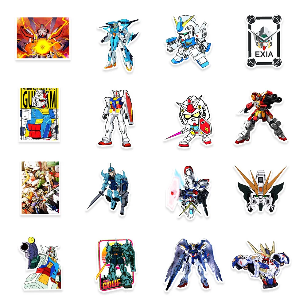 10/30/50pcs Cool GUNDAM Anime Stickers Cartoon Graffiti Decals DIY Motorcycle Travel Luggage Car Waterproof Sticker Kid Toy Gift