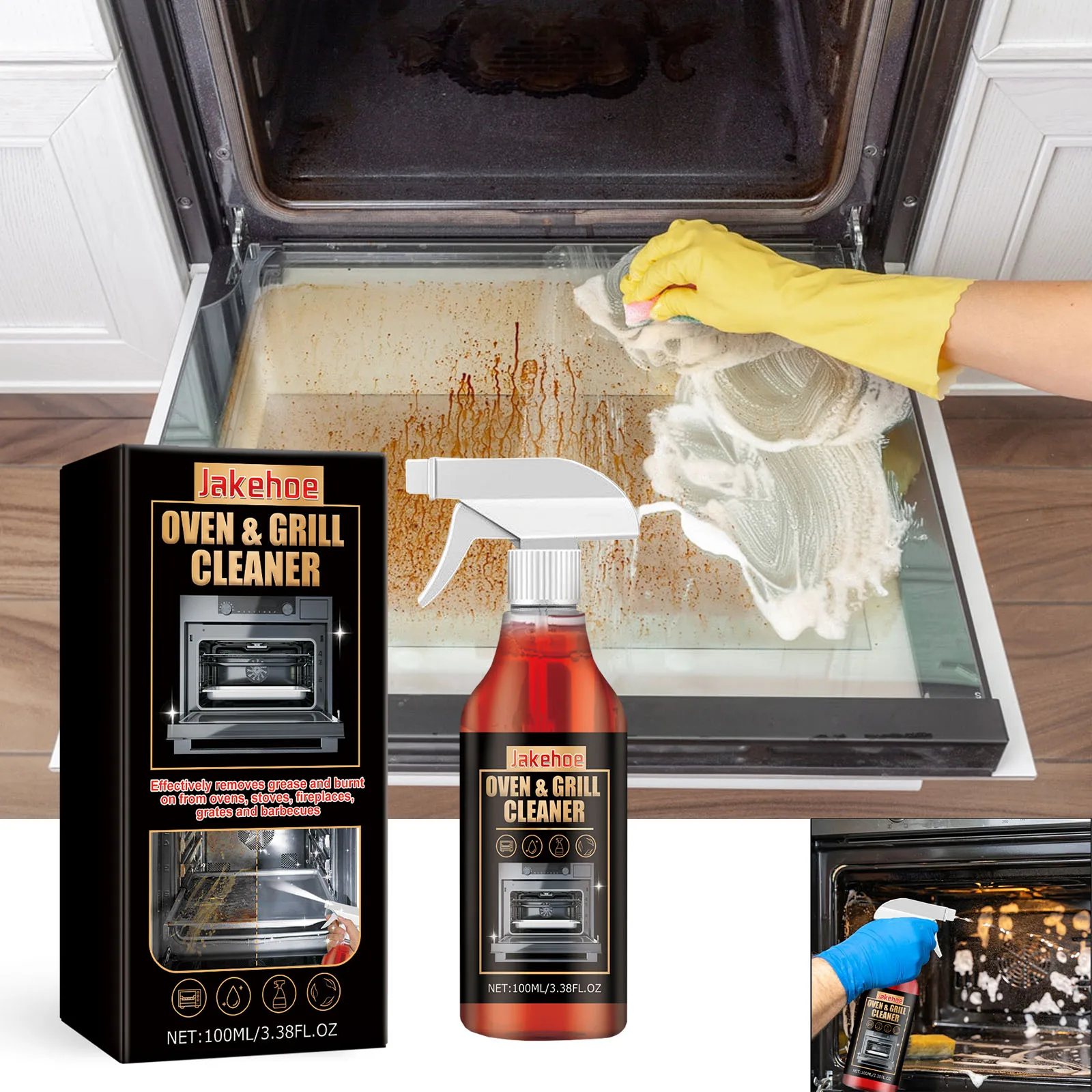 Ovens Cleaning Foam Spray Strong Kitchen Remove Grill Stove Oil Stains All Purpose Cleaner for Kitchen Appliances Household Care