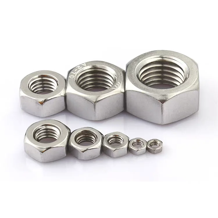 0#-80 To 3/4-10 SUS304 Hex Nuts UNC UNF BSW Thread DIN934 GB6170 Stainless Steel Mechanical Fastening Nuts