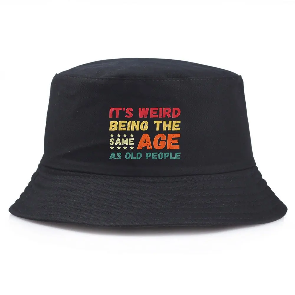 

IT'S WEIRDBEING THE SAMEAGE ASOLD PEOPLE Unisex Outdoor Fisherman Hat, Solid Color Sun Hat, Fashionable Sun Hat,