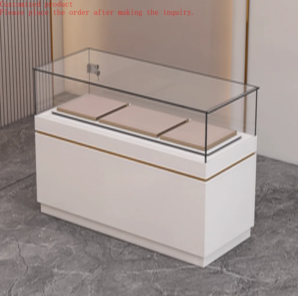 

Custom.Customized shopping mall glass cabinet display cabinet jewelry counter sample exhibition display cabinet