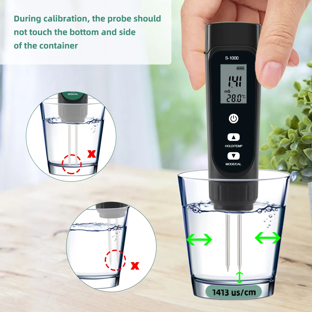 3 In 1 Soil EC Temperature Digital Soil Moisture Meter Potted Gardening Agricultural Measuring Tool Conductivity Meter