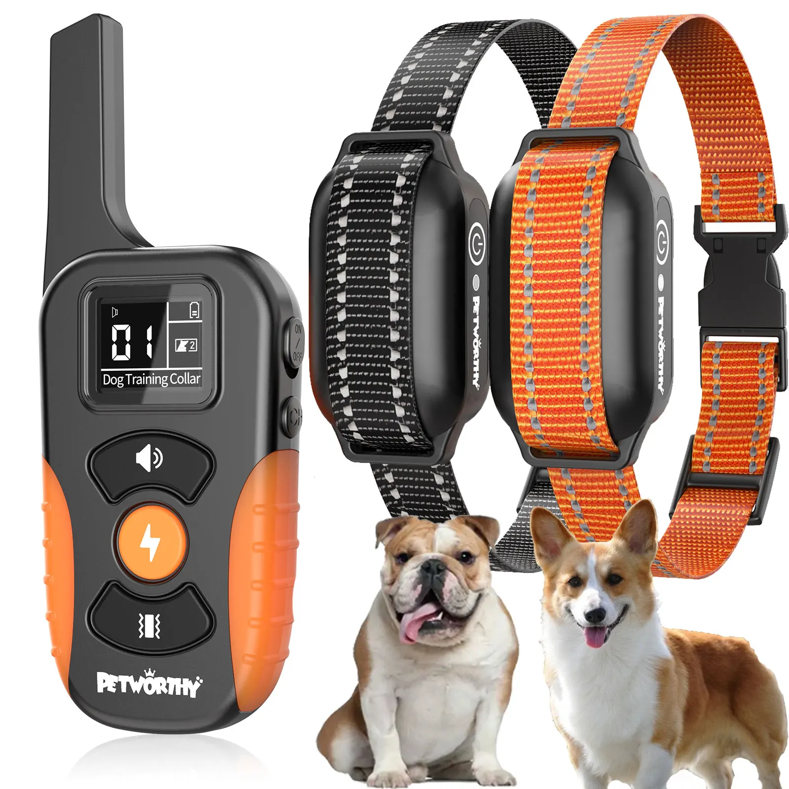 2 Dogs Pet Cat Collar Shock Training & Behavioral Aid Products Anti Bark Accessories Appliances Wireless Remote Control Big Dogs