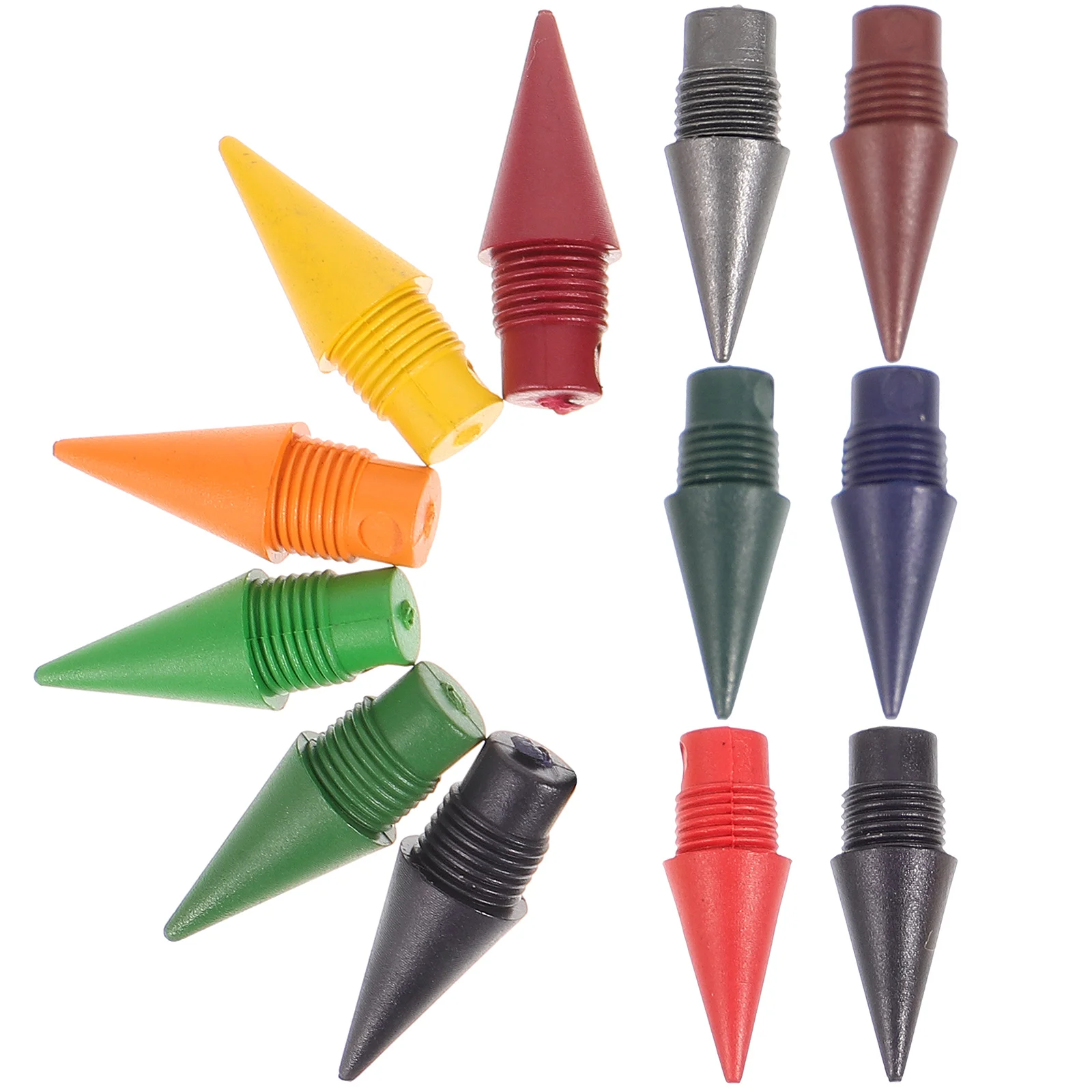 12 Pcs Colored Pencil Tips Portable Heads Refill Writing Supplies Everlasting Graphene Infinite Nibs Inkless Replacement Pupils