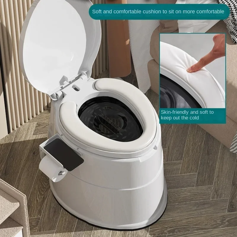 Portable Toilet for Pregnant Women and Elderly Household Adult Spittoon with Durable Urine Bucket Comfortable Urinal Stool Chair