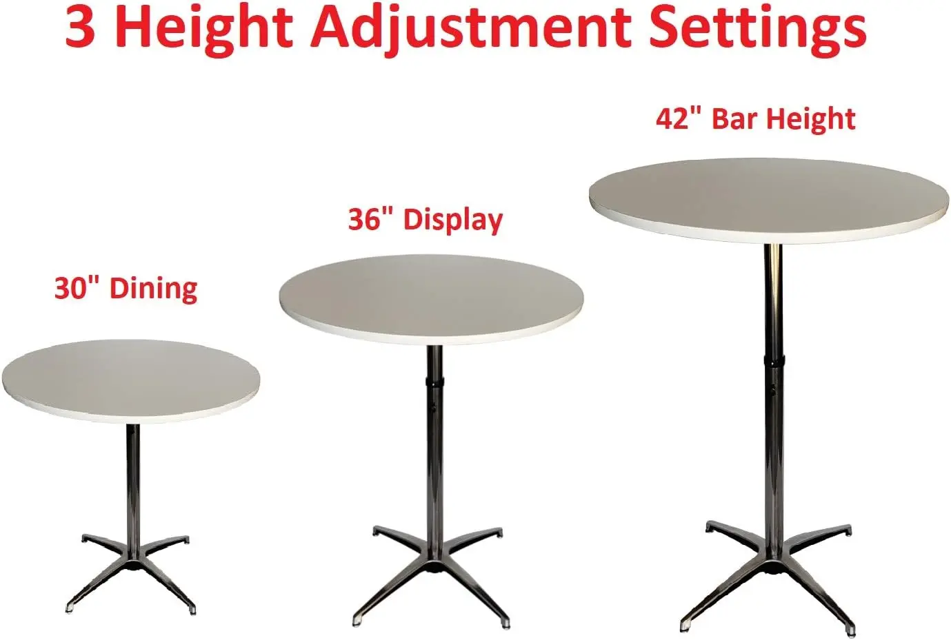 Meja Bar dan Koktail Pameran Dagang (Putih, Diameter 30 Inci)