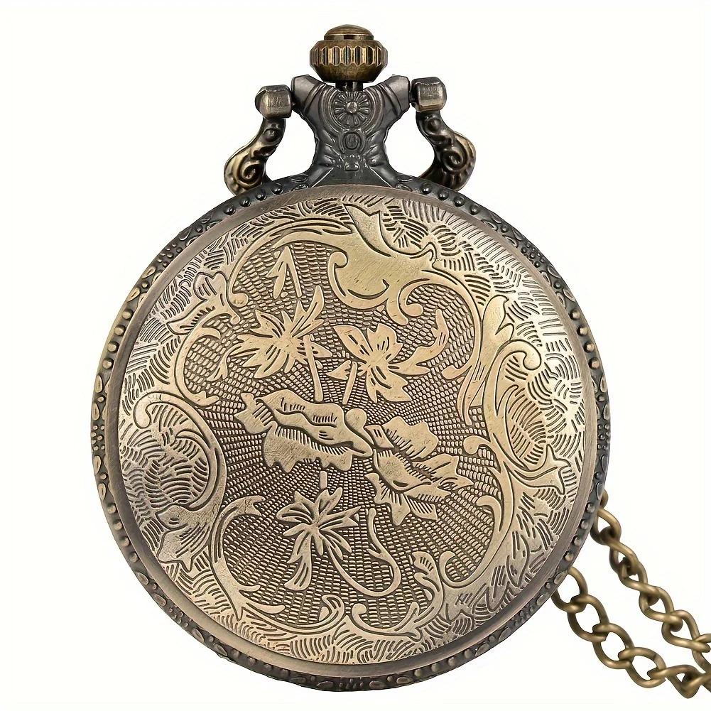 Vintage Cartoon Animal Pocket Watch with Roman Numerals Display - 1pc