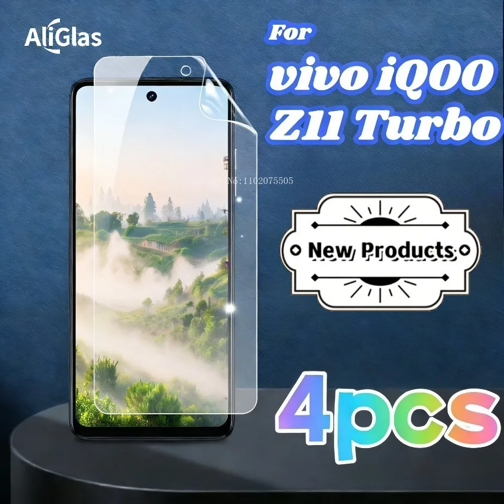 

4Pack HD Clear Screen Protector For vivo iQOO Z11 Turbo Series Glossy Hydrogel Film For vivo iQOO Z11 Turbo Ultra Thin Soft Film
