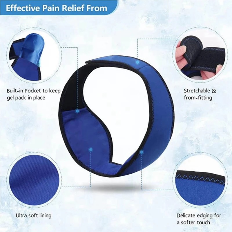 Flash Trend Facial Ice Pack Wraps, Hot And Cold Gel Wraps To Relieve Swelling And Discomfort In The Jaw, Head, Mouth, And Face