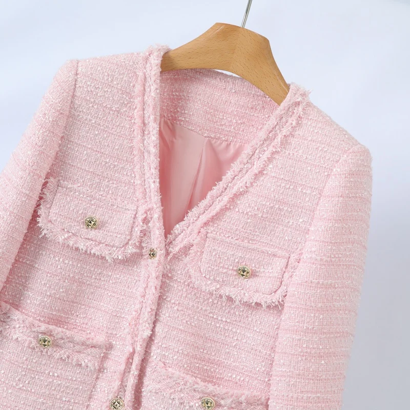 

Sweet ort Верхняя одежда с шерстью Fraance Sle Зимняя новая женская одежда с v-образным вырезом на пуговицах Чистый цвет Свободный крой Обычный све