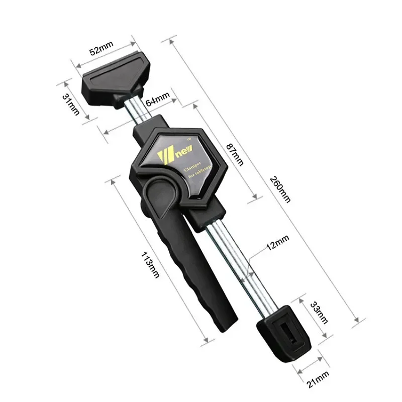 2pcs Clamping Elements Woodworking Adjustable Desktop Clip, Quick Fixed Clip Bar Clamp Set Fit for Workbench 19/20mm Dog Hole