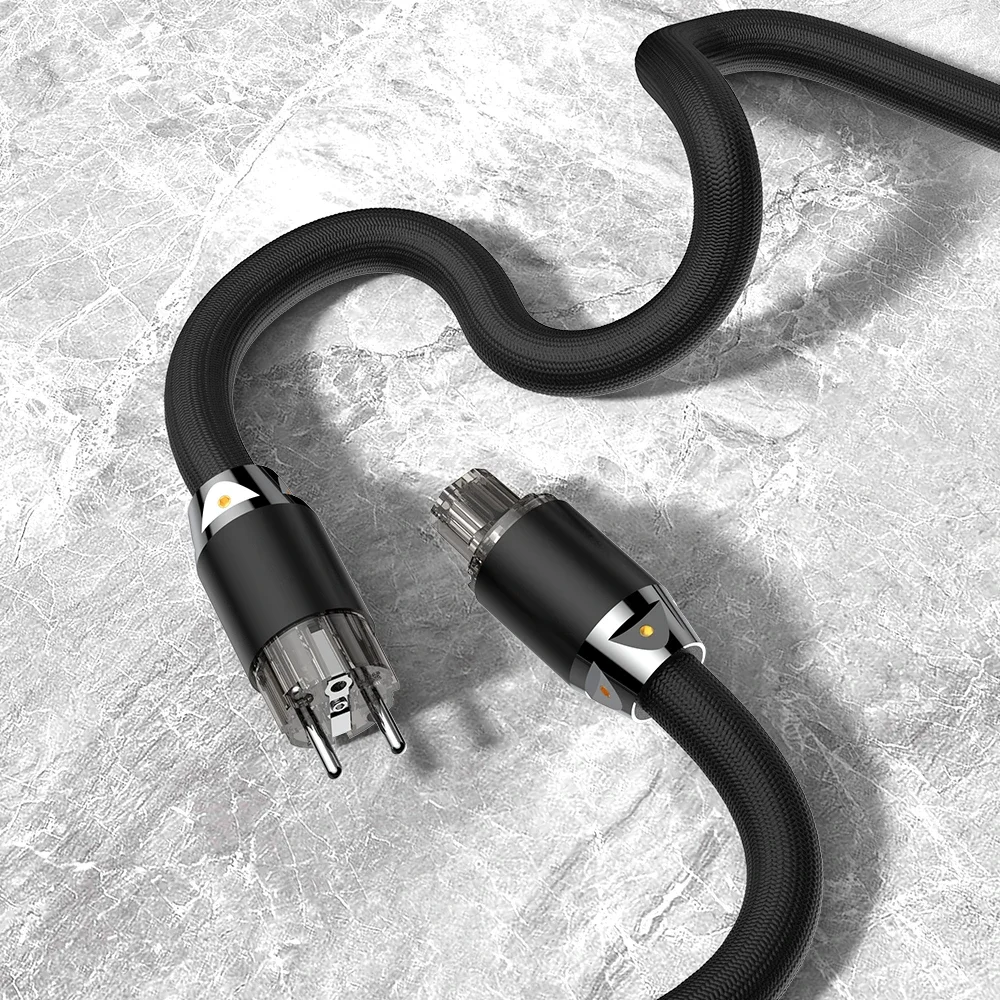 Multiplex 5N OFC Silver Mixed Copper Cable Hi-End AC Power Cord Anti-interference Audio Line for HIFI Home Theater Stereo Audio