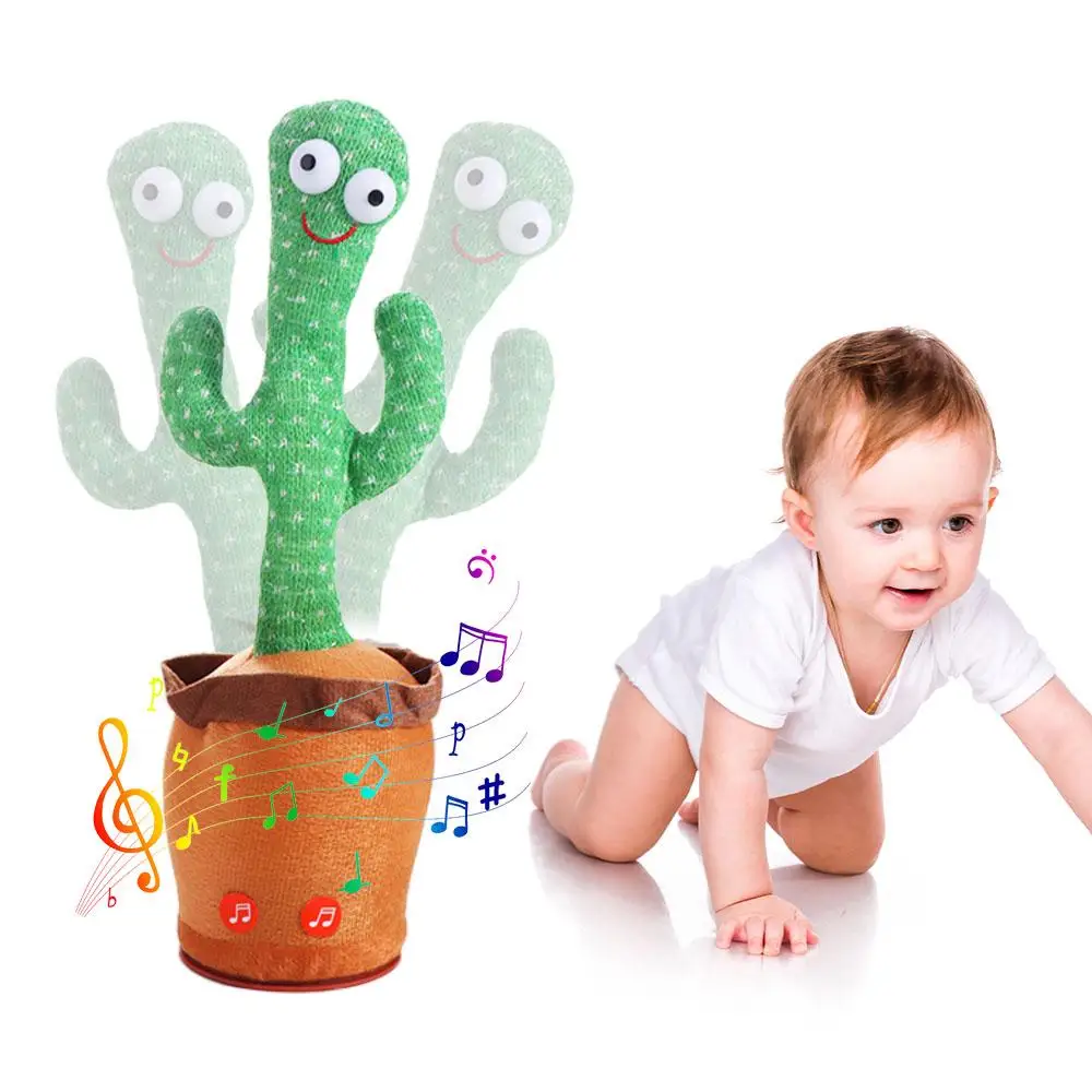 Cactus bailando bailarina electrónica Cactus versión en inglés juguete de bailarina electrónica parlante aclara juguetes de peluche de baile interactivos