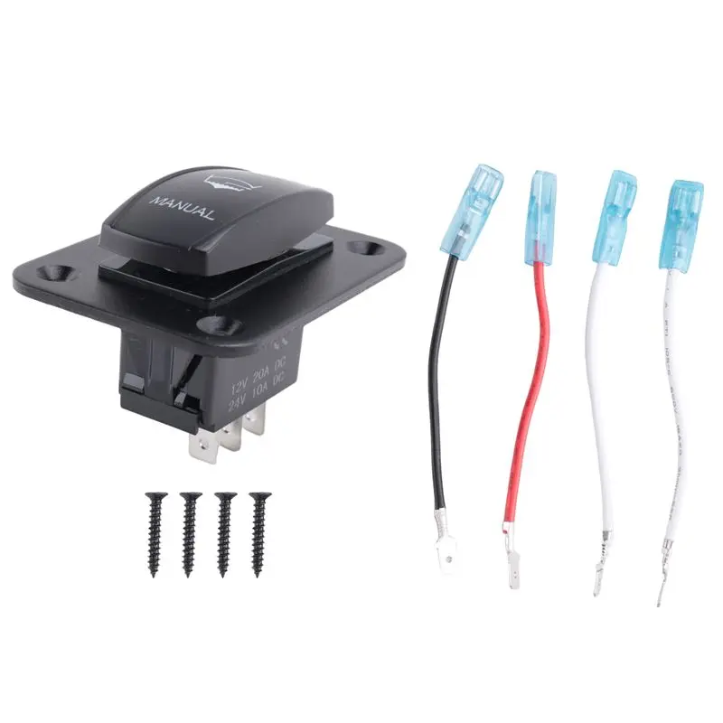3Way Bilge Pump Rocker Switch Panel Set Kit 4 Pin ON-Off-(ON) SPDT Auto/Manual Momentary Switch For Marine Boat Yacht Waterproof