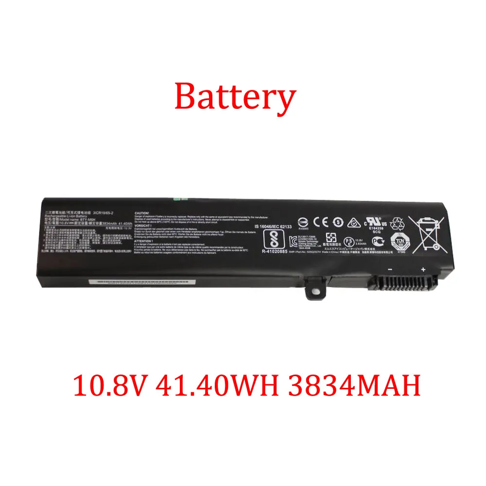 Laptop Battery For S9N-746G221-M47 S9N746G221M47 MS-16J5 For MSI GP62 LEOPARD 6QF PRO-870 10.8V 41.40WH 3834MAH New