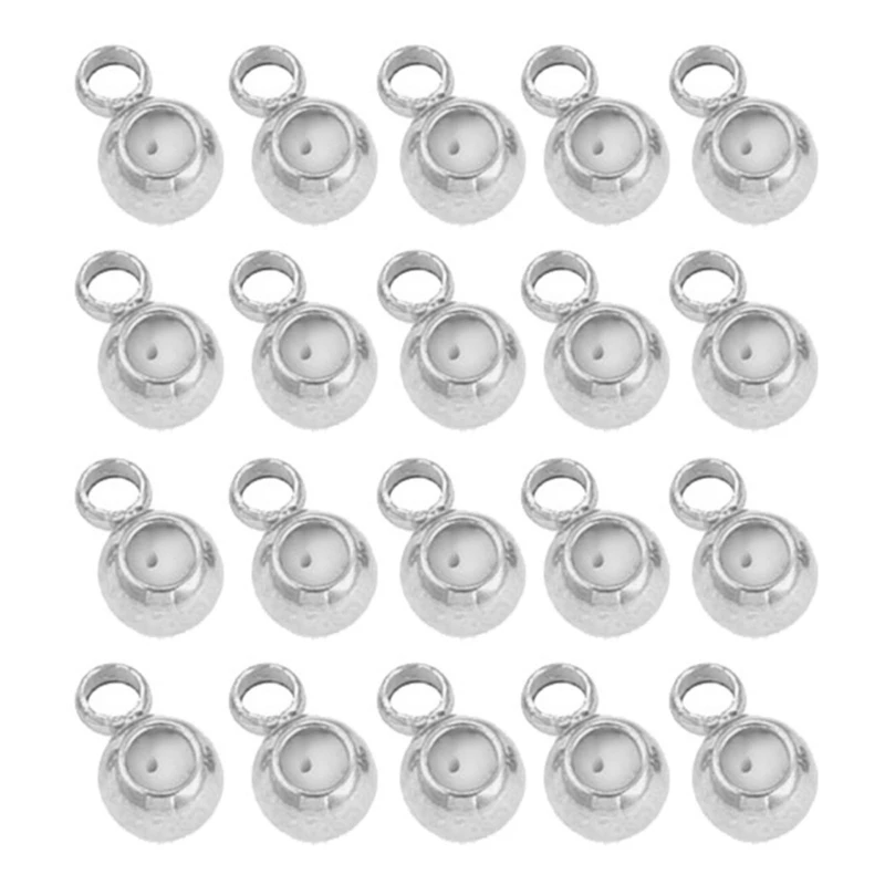 20pcs Silicone Plug Stopper Bead Multifunctional Positioning Bead Metal Spacer Beads Jewelry Making Findings Accessories