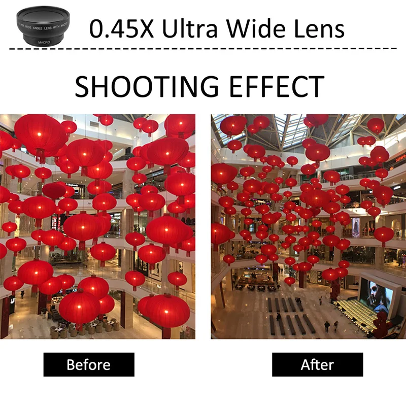 جديد 2 في 1 عدسة الهاتف العالمية 0.45x زاوية واسعة جدا 12.5x ماكرو HD عدسة الكاميرا المهنية عدسات كاميرا الهاتف المحمول
