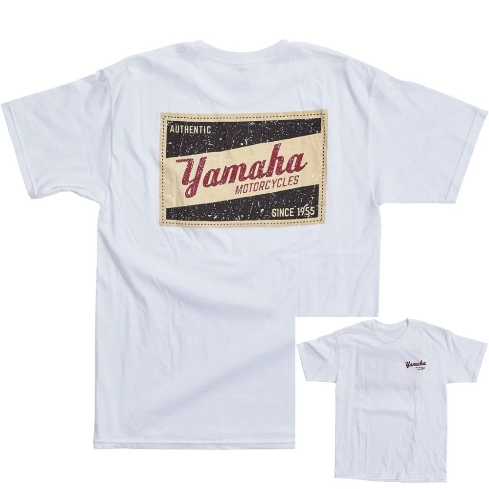 ياماها الساخن الرجال الشارع نمط مطبوعة تي شيرت ياماها ريترو نمط فضفاض نسخة الهيب هوب قصيرة الأكمام الاتجاه القطن الموضة الحضرية