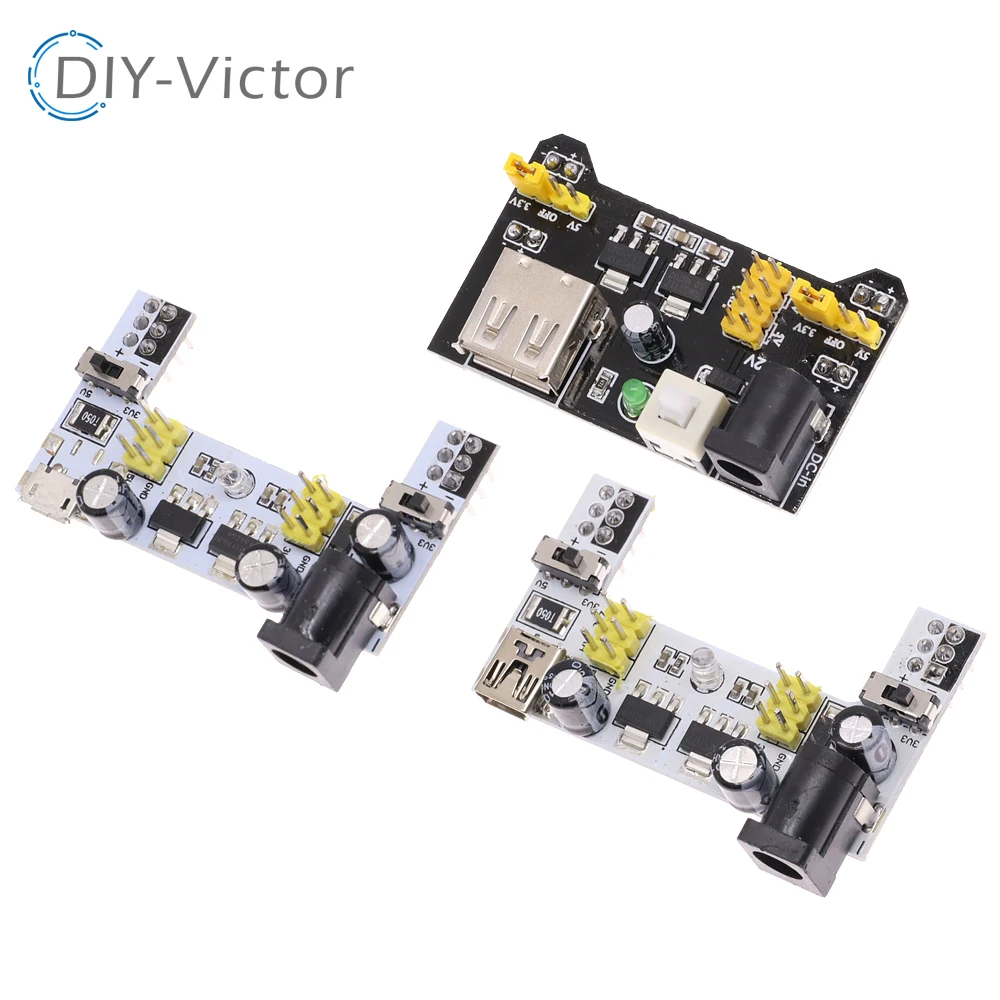 MB102 Breadboard Dedykowany moduł zasilania Mini Micro USB Czarny Biały 2 Way 3.3V 5V MB-102 Solderless Bread Board
