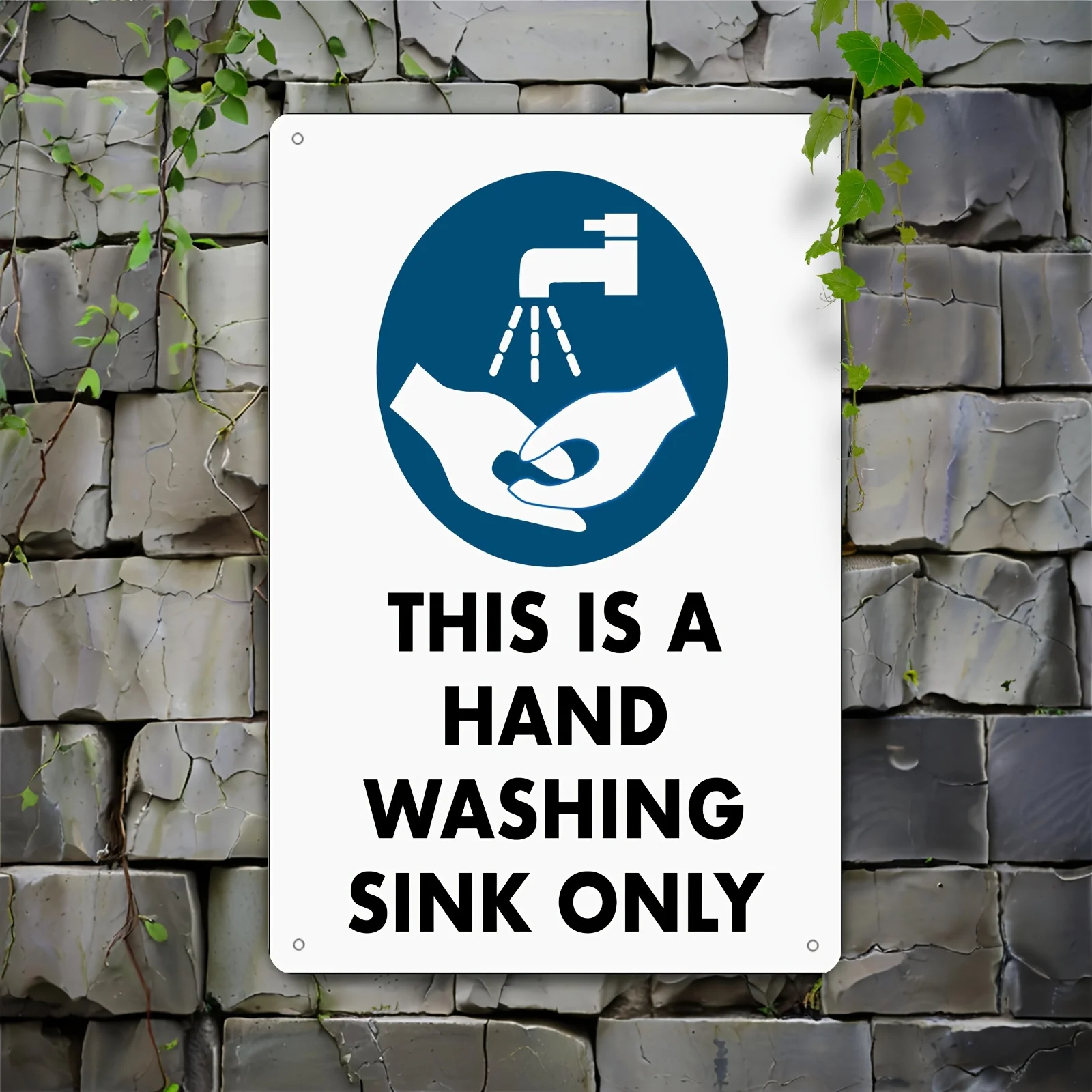 2D Flat, 1pc Solely Sink Sign - Heavy Metal Plate with 