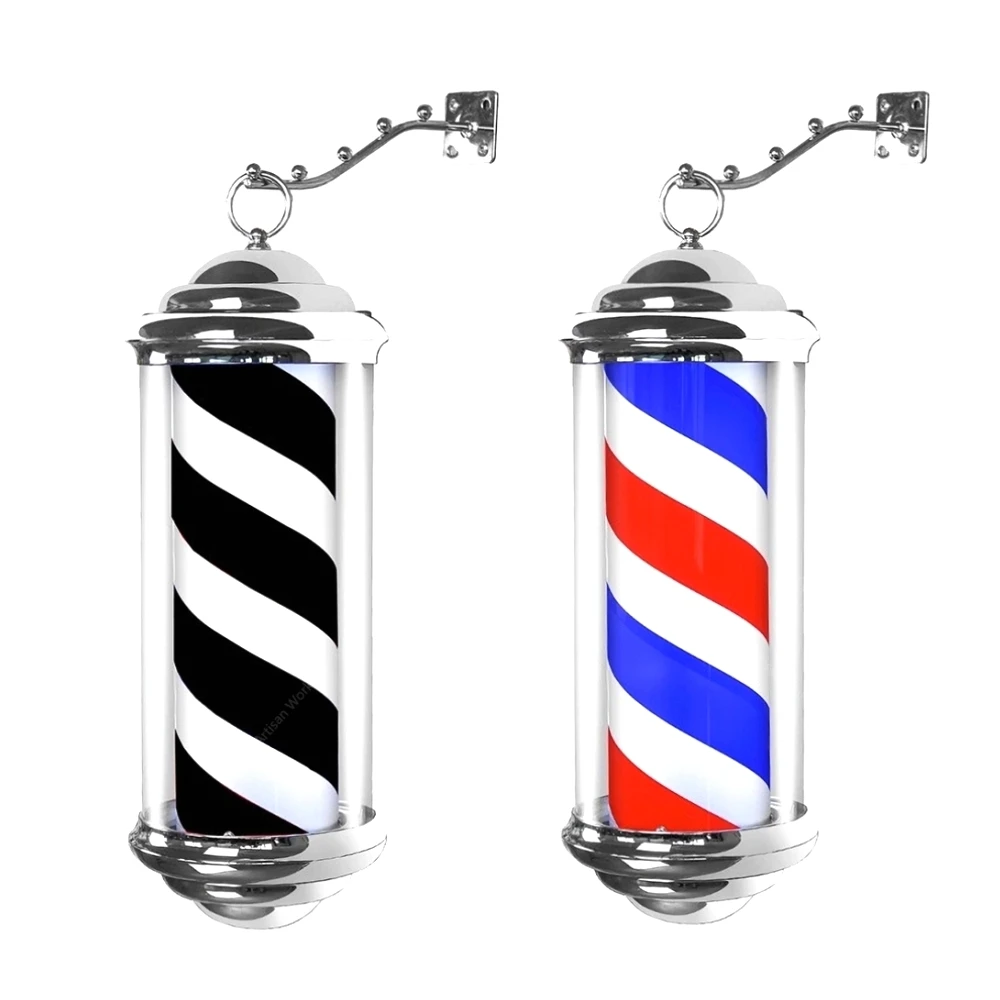 Waterproof Barber Pole LED Light Rotating Hair Salon Shop Sign Wall Mount Energy Saving Wall Lamp Retro Style For Outdoor Indoor