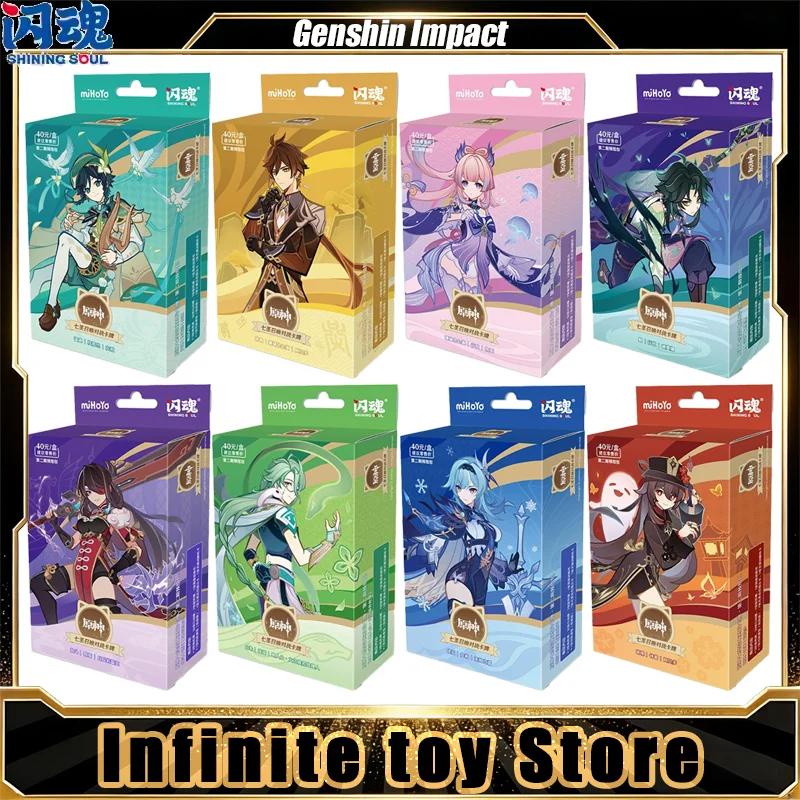 

Shining Soul Genshin Impact Card Genius Invokation TCG Genuine Anime Trading Cards Mystery Box Set Toys Gifts for Boys Girls