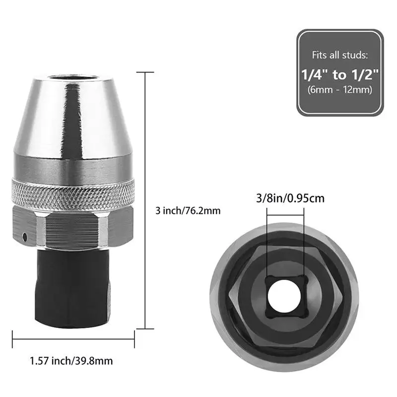 Universal 3/8Inch Drive Stud Extractor Steel Alloy Broken Bolt Remover For Rounded Studs Remover Auto Repair Tools-BAAX