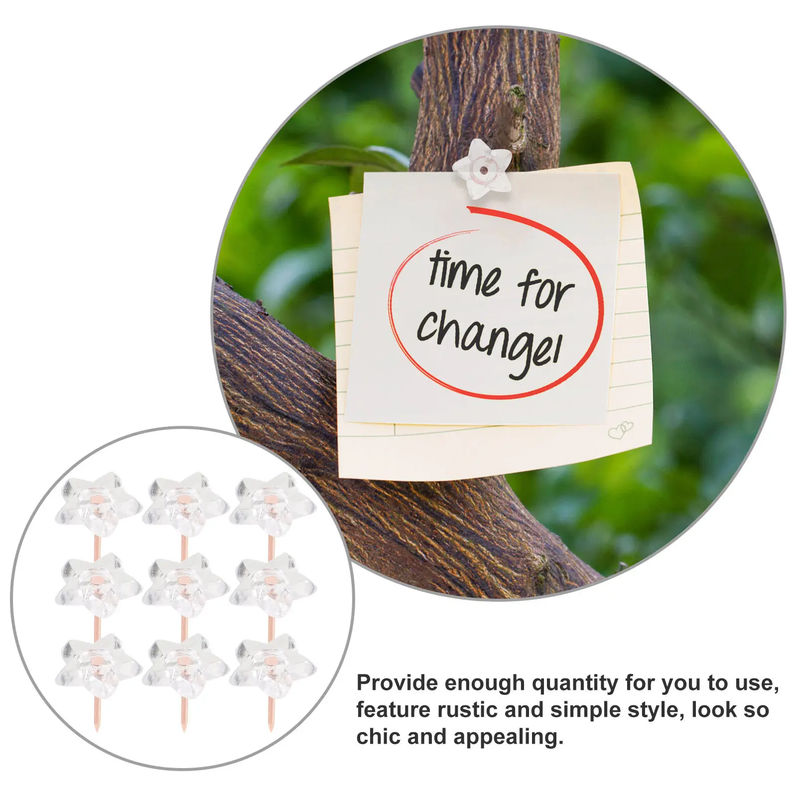 

100 шт. прозрачных кнопок-гвоздиков в форме звезды, пластиковые кнопки для заметок, надежные канцелярские принадлежности для дома, офиса, школы, доски объявлений