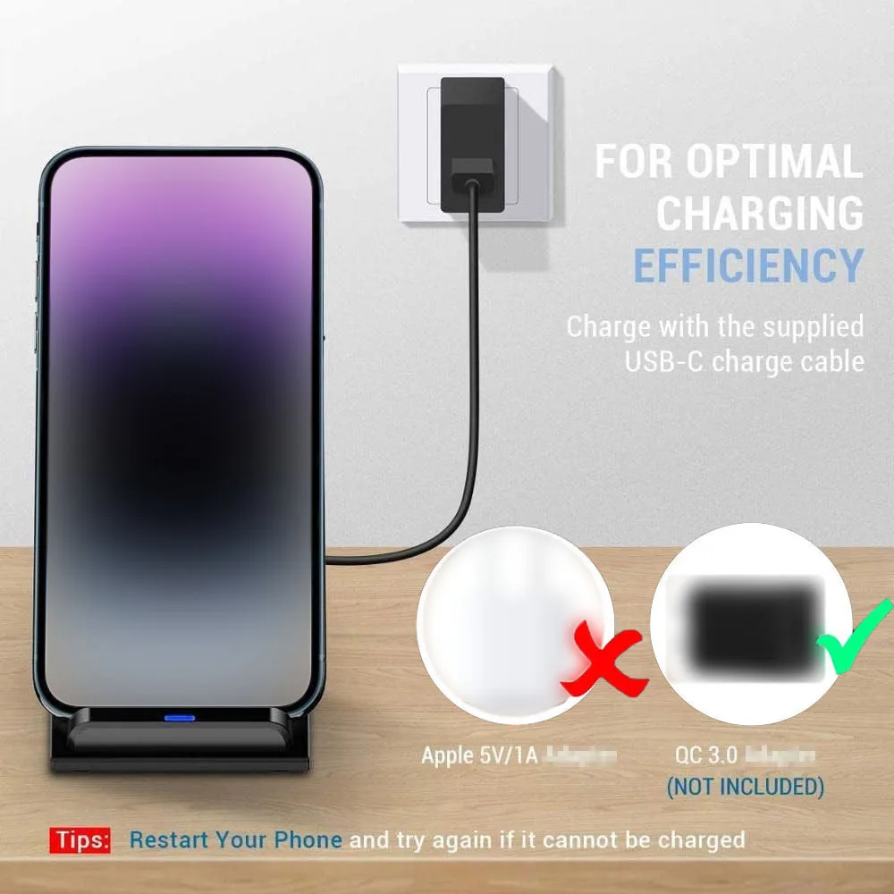 Wireless Charger Fast Support for Samsung S24 S23 S22 21 Ultra Quick Charging Stand For IPhone17 16 15 14 13 12Pro Max Xiaomi 14
