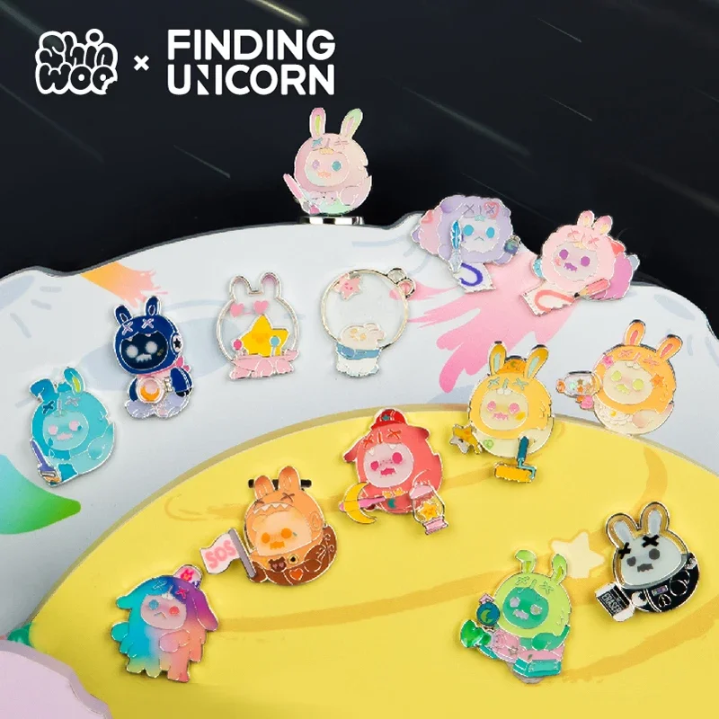 

Finding Unicorn ShinWoo The Lonely Moon Series Badge Blind Box Anime Figure Guess Bag Toys Ornaments Decor Dolls Model Girl Gift