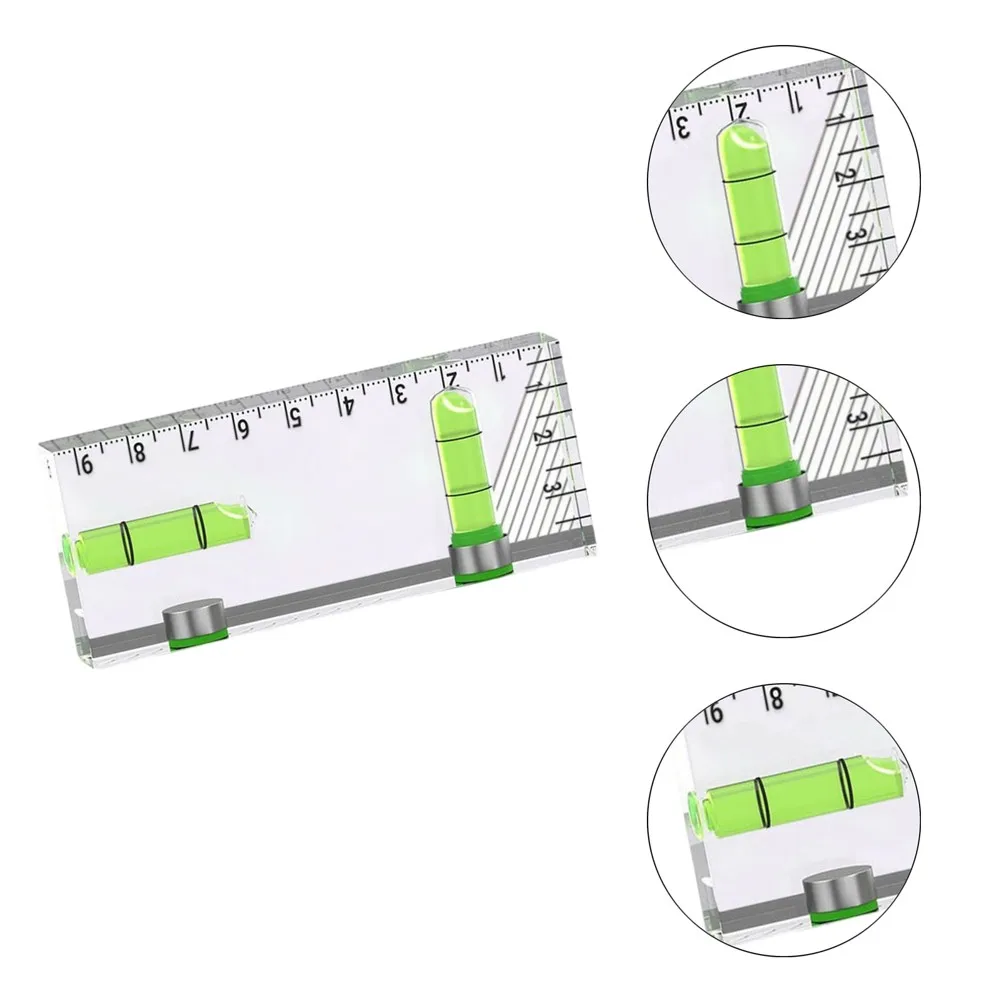 Portable Measuring Gauge Magnetic for acrylic Level For Precise Alignment Large Bubble Vial Clear Engraved Scale Six Measuring