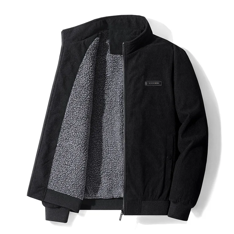 Winter Corduroy Jacket Men's Cotton Fleece Winter Cotton Jacket Lapel Lamb Fleece Men's Jacket