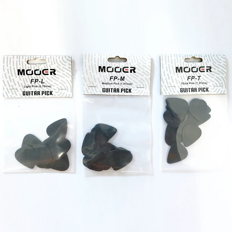 

10 шт., медиаторы для электрогитары Mooer, 0,7 мм, 1,07 мм, 1,37 мм