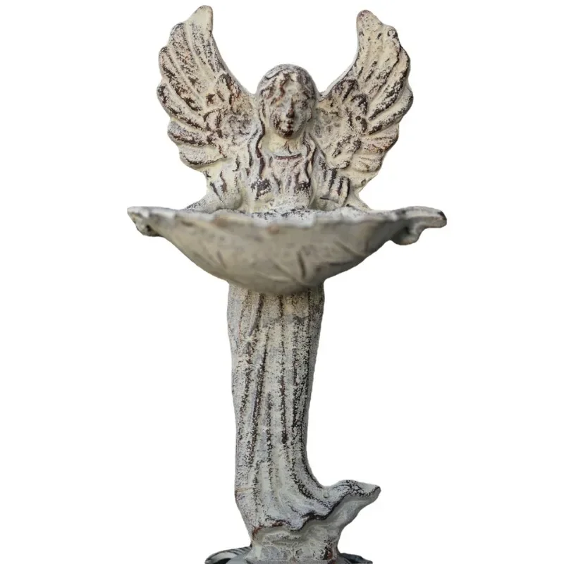 

American rural retro, angel bird feeder, cast iron outdoor creative handicrafts, courtyard villa ornaments