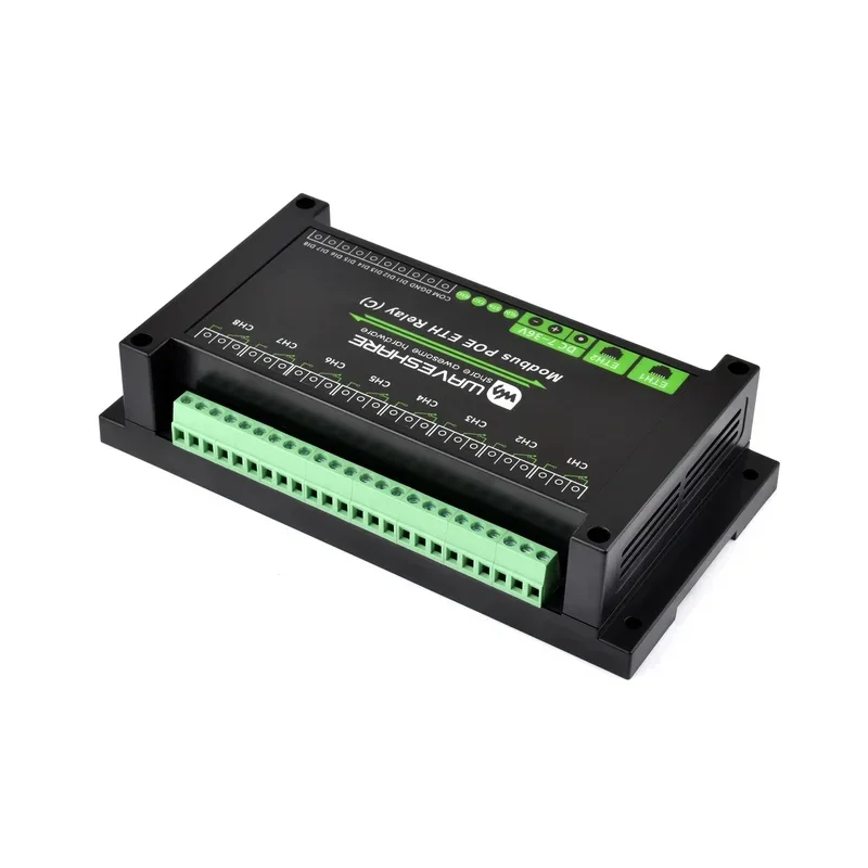 VivaCDual Ethernet Ports 8-Relay Module (C), Modbus RTU Protocol, PoE Power Supply, With Various And Circuits