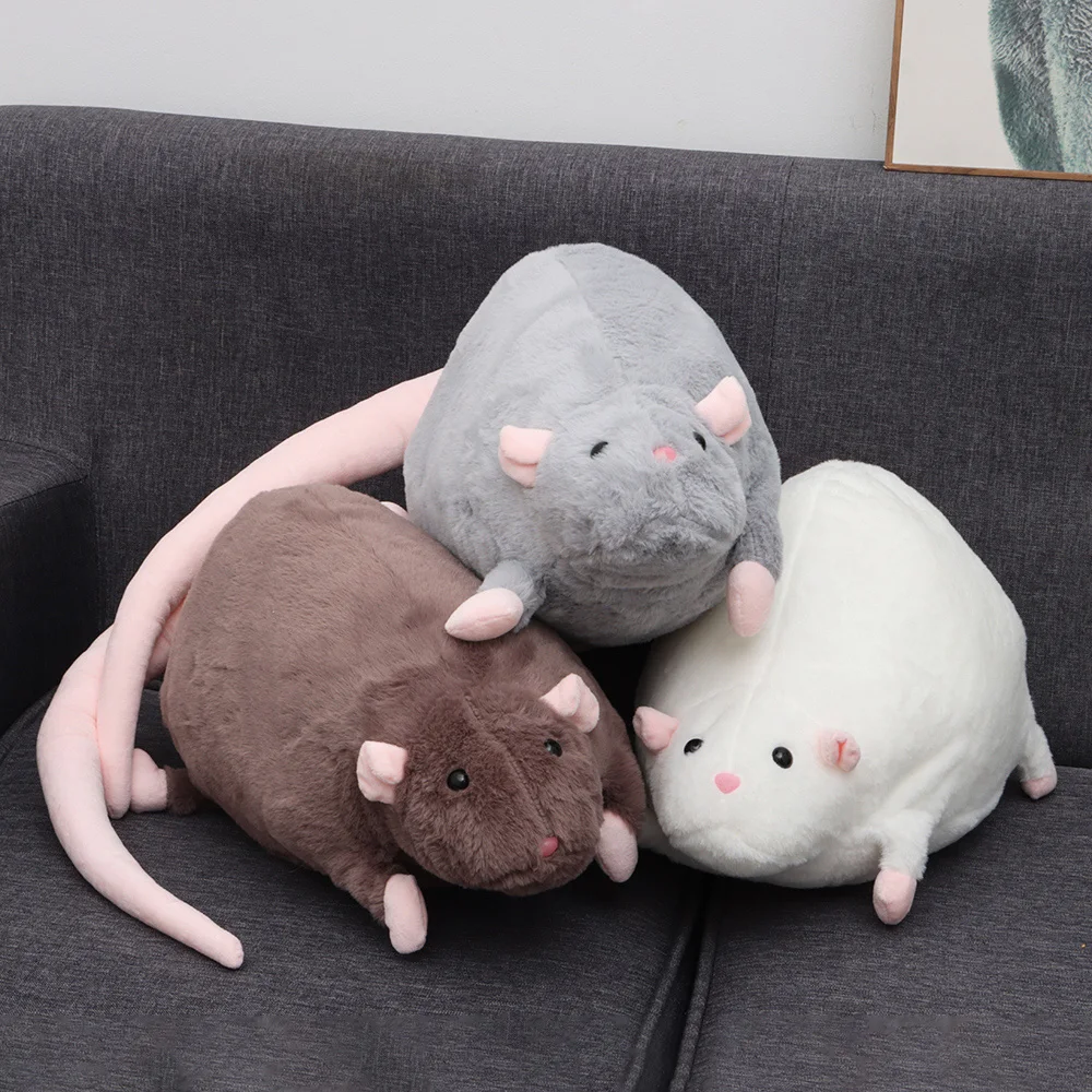 Cute 30/45/90cm Mouse Doll Cartoon Plush Flower Branch Rat Doll Soft Oversized Animal Figure Kids Gift Birthday