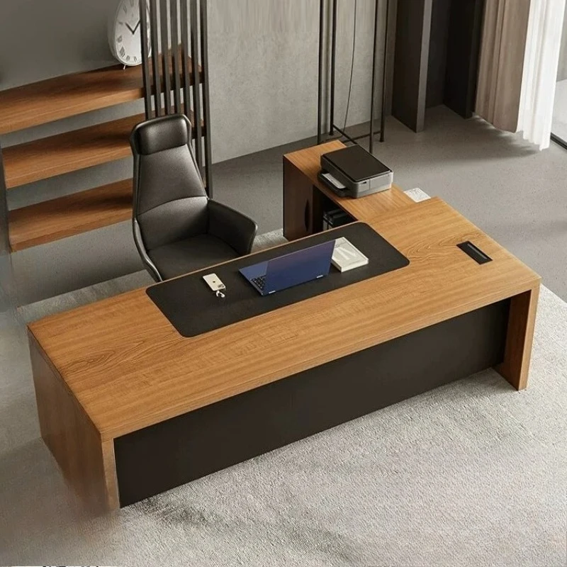 YJQ solid wood desk simple modern general manager office computer desk