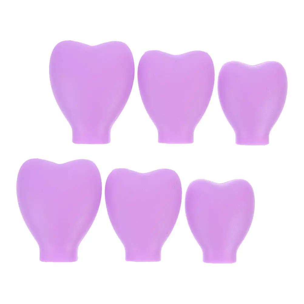 6Pcs Recycled Silicone Makeup Brush Cover Space Saving Dustproof Brush Head Protector for Travel Camping Business Trip School