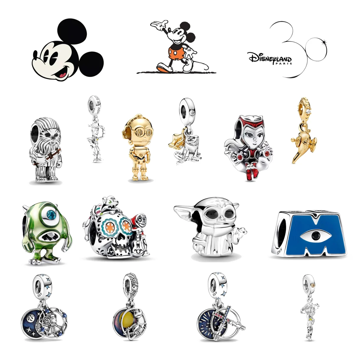 

Новые подвески из серебра 925 пробы Miniso Disney's Coco Monsters University, подвески, бусины, подходят для оригинального браслета, ювелирные изделия своими руками для женщин