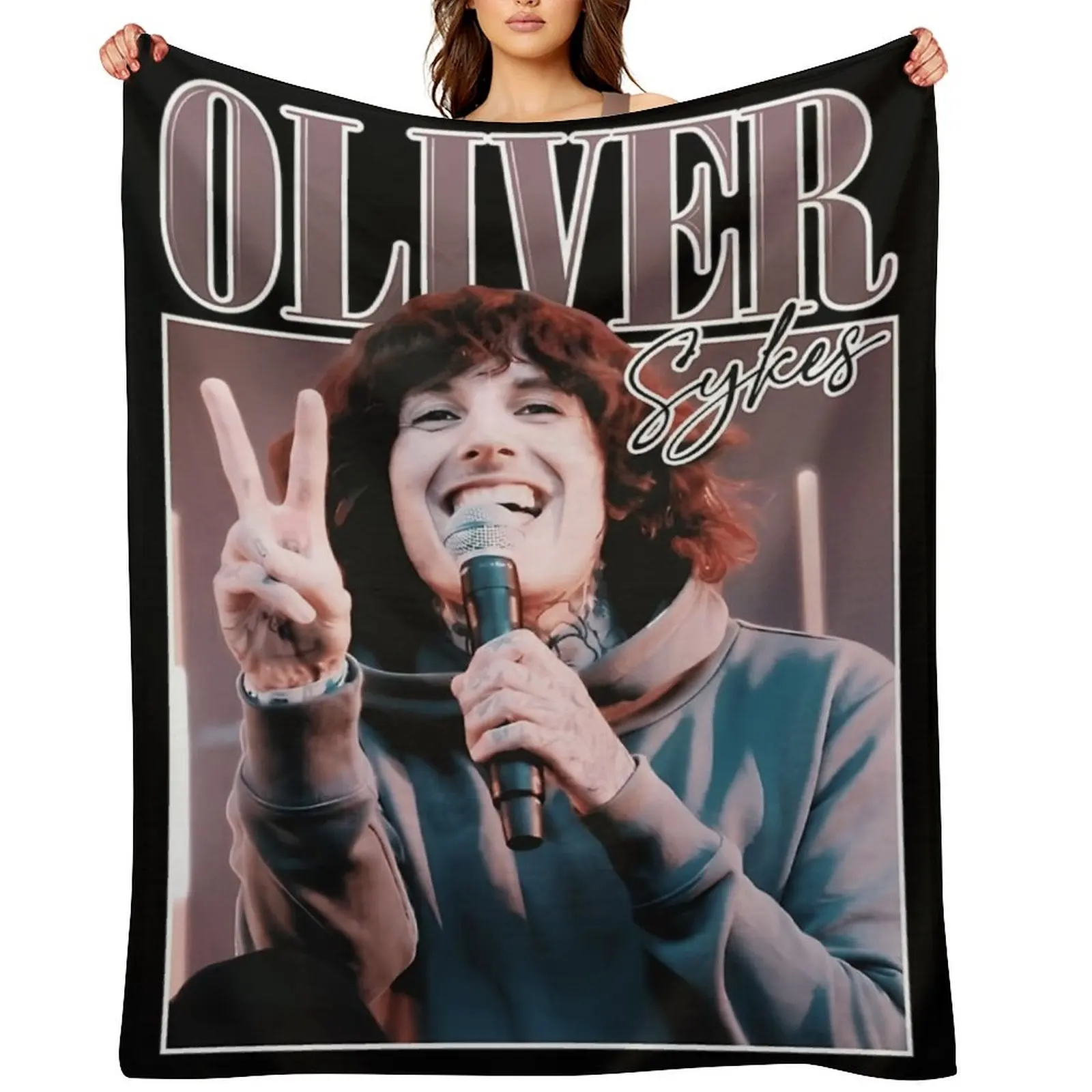

OLIVER SYKES Throw Blanket Luxury Designer Single Hair Loose Blankets