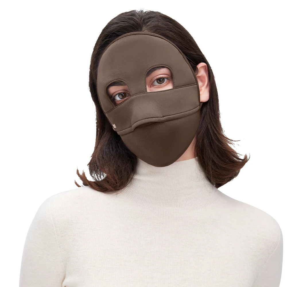 OhSunny hiver chaud couverture complète du visage, masque thermique léger épaissir masques doublure respectueuse de la peau, poussière extérieure coupe-vent UPF50 +