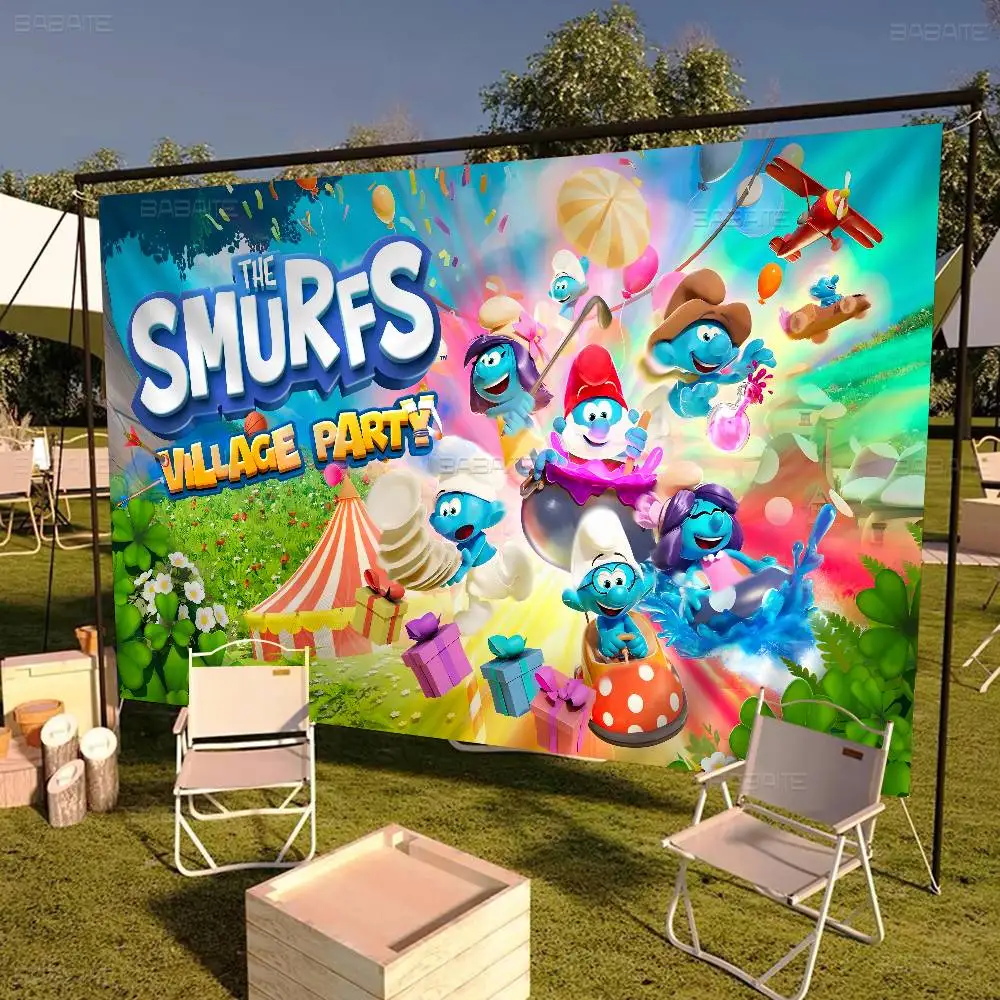 S-Smurfs Cute Large Size Shop Art Promotion Advertising Booth Flag Hanging Banners