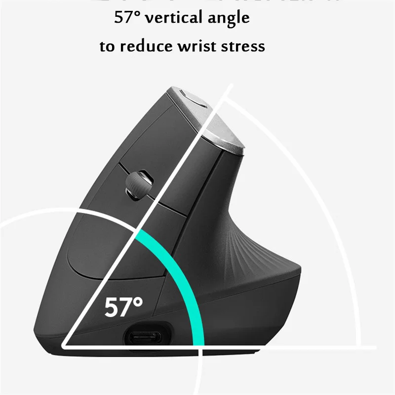 CHYI-ratón Vertical inalámbrico para ordenador de oficina, Mouse óptico USB para juegos saludables, ergonómico, para portátil, PC y Escritorio