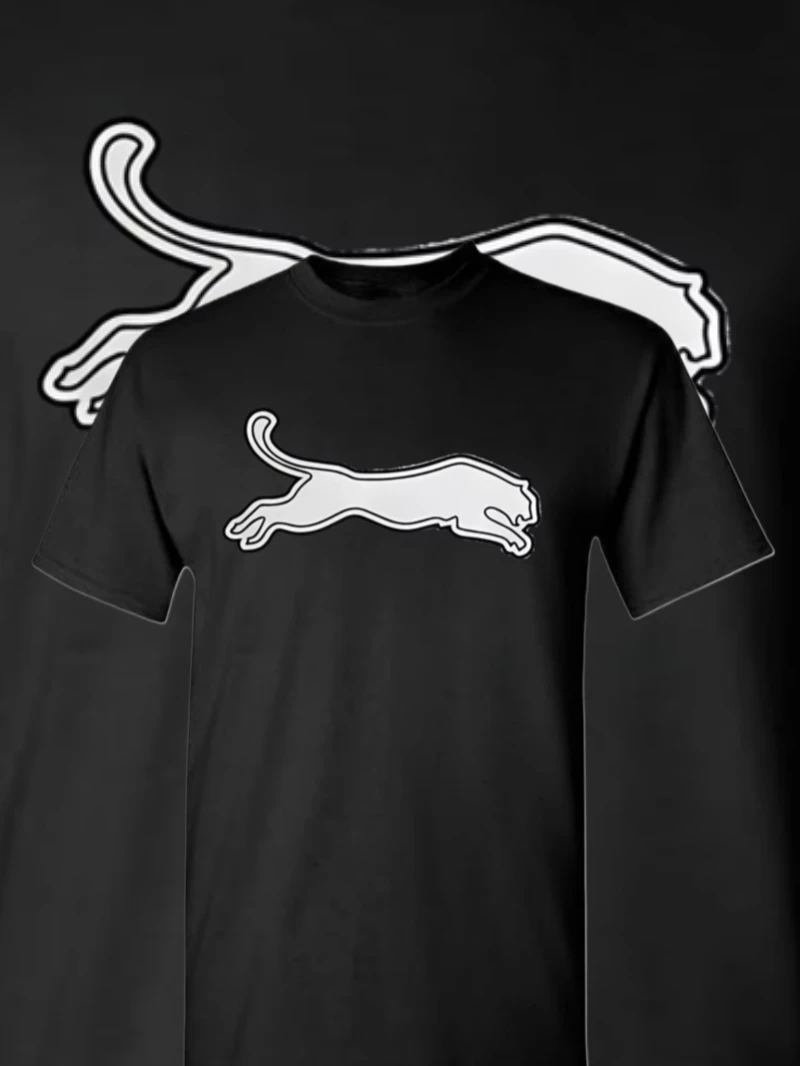 

2025 High-Visibility Running Tee Men's Animal Print Night Safety Jogging Shirt Short Sleeve Reflective Athletic Performance Top