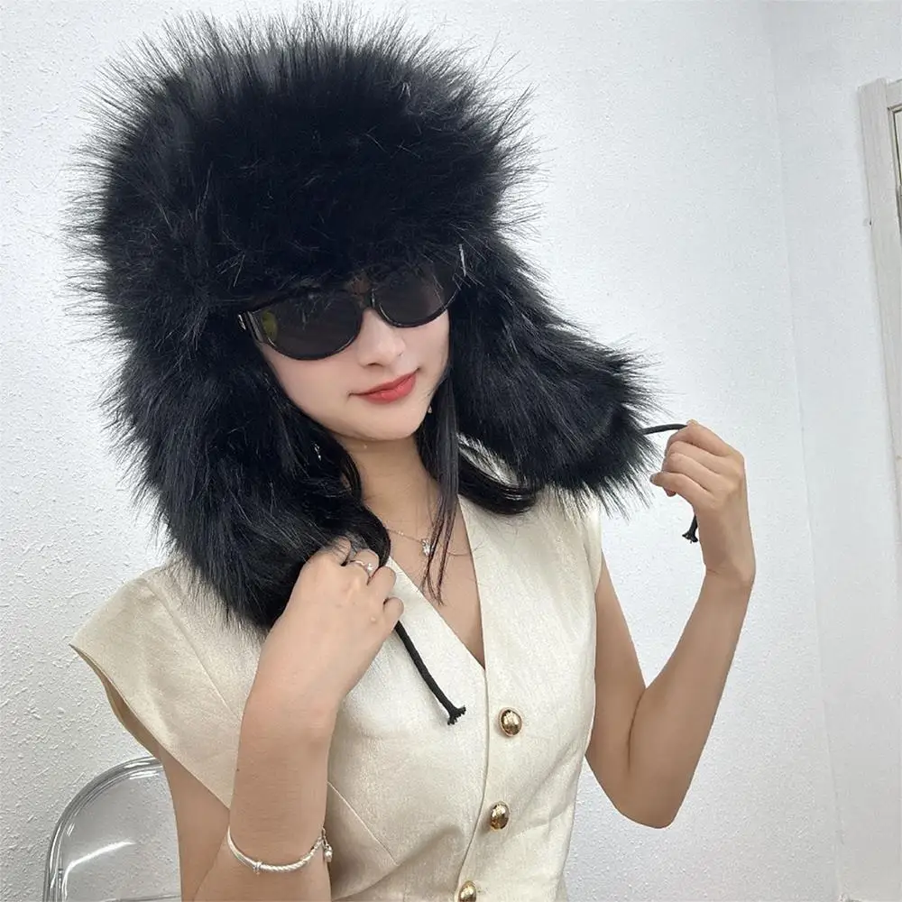 Русская женская шапка-ушанка с пушистым мехом, зимние теплые шапки из искусственного меха для женщин и мужчин, шапка-ушанка Y2K, русская шапка, шапочки-бомбер Gorro