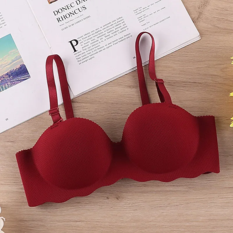 Sexy Women Bra Seamless Push Up A B Cup Brassiere Female Wireless Bra Detachable Shoulder Straps Solid Underwear Bralette