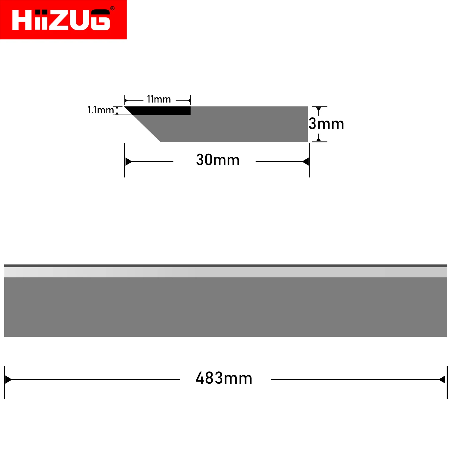 19 Inch 483mm×30mm×3mm Resharpenable Planer Jointer Blades Knives  for Cutterhead of Electric Thickness Planer Jointer 3 Piece