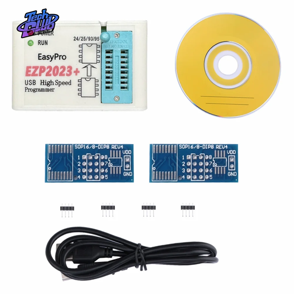 EZP2023 programmatore SPI USB ad alta velocità + 12 adattatori supporto 24 25 26 93 95 EEPROM 25 Chip Bios Flash