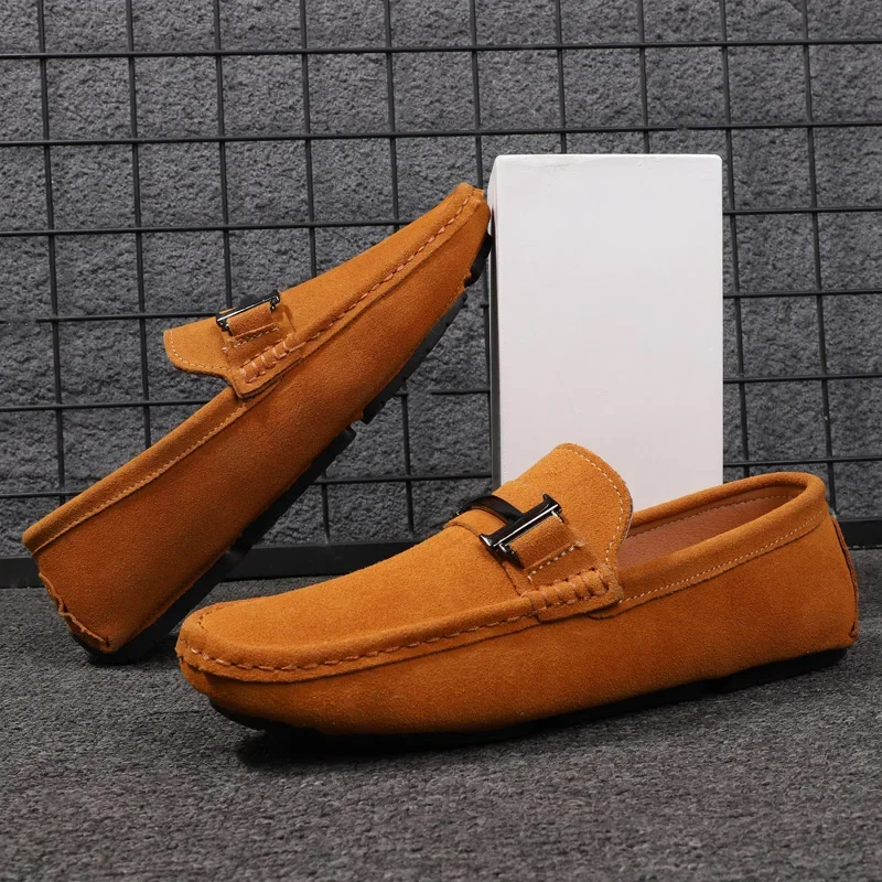 Fashion Colorful Men Casual Moccasins Loafers Yellow Male Business Office Shoes Driving Shoes for Men Plus Size 46 47 48